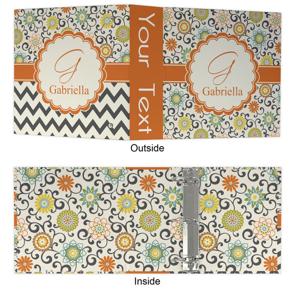 Swirls & Floral 3 Ring Binders - Full Wrap - 3" - APPROVAL