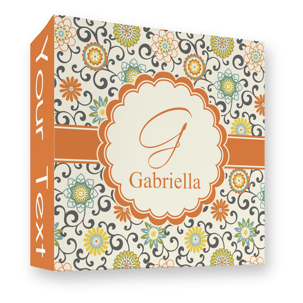 Custom Swirls & Floral 3 Ring Binder - Full Wrap - 3" (Personalized)