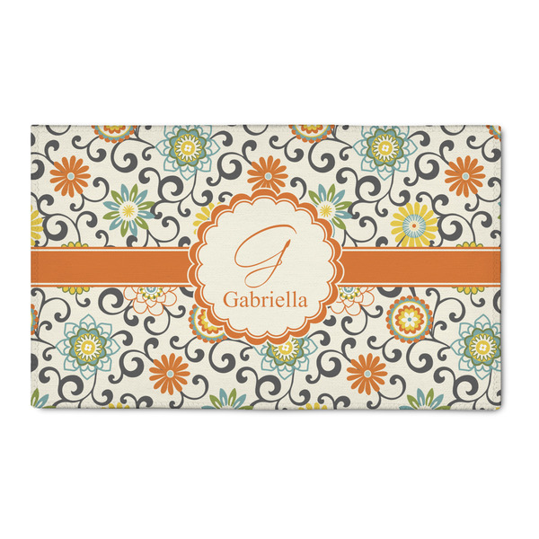 Custom Swirls & Floral 3' x 5' Patio Rug (Personalized)