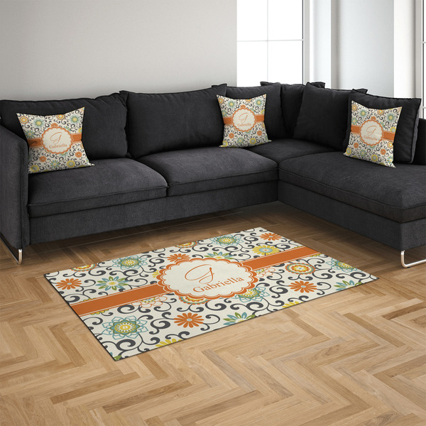 Swirls & Floral 4'x6' Indoor Area Rugs - IN CONTEXT