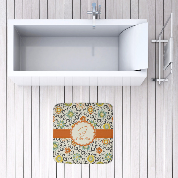 Swirls & Floral 48x48 Foam Memory Mat - LIFESTYLE