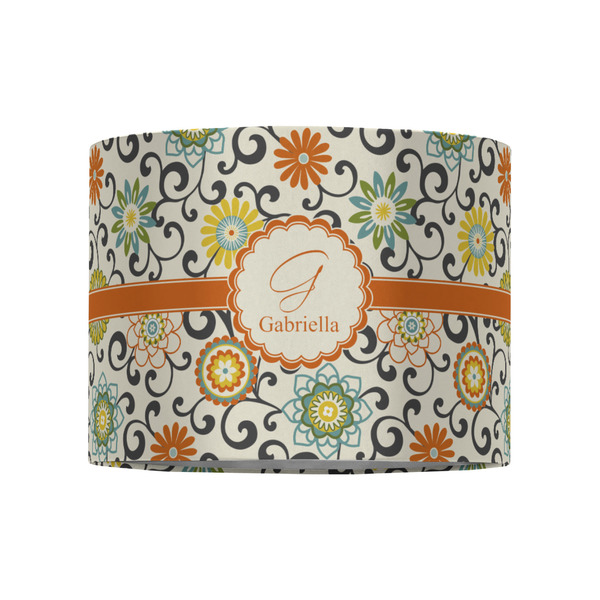 Swirls & Floral 8" Drum Lampshade - FRONT (Fabric)