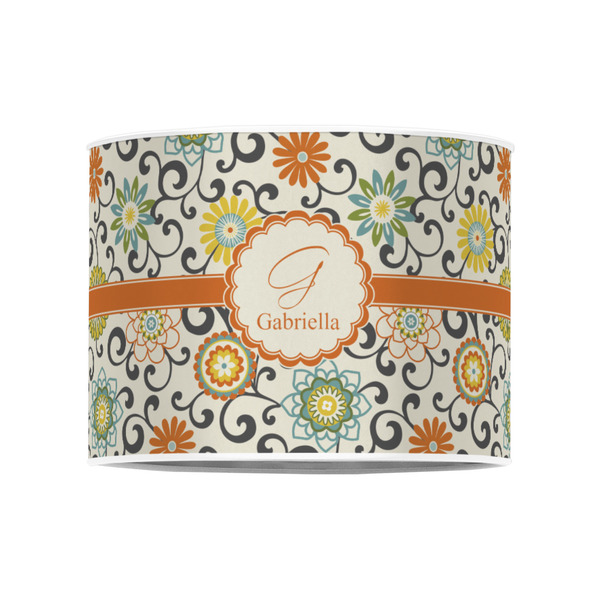 Swirls & Floral 8" Drum Lampshade - FRONT (Poly Film)