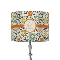 Swirls & Floral 8" Drum Lamp Shade - Fabric (Personalized)