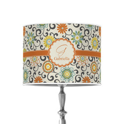 Swirls & Floral 8" Drum Lamp Shade - Poly-film (Personalized)