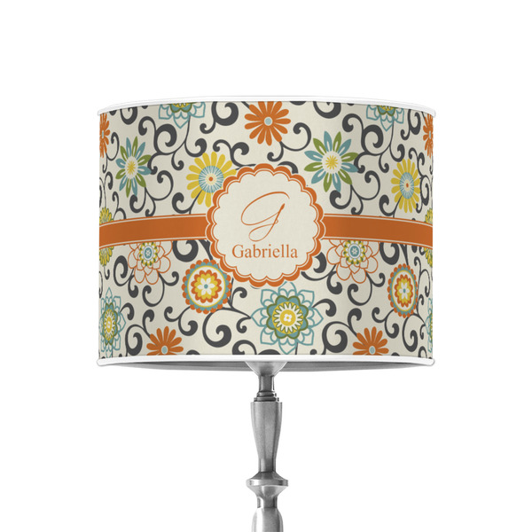 Custom Swirls & Floral 8" Drum Lamp Shade - Poly-film (Personalized)