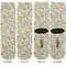 Swirls & Floral Adult Crew Socks - Double Pair - Front and Back - Apvl