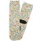Swirls & Floral Adult Crew Socks - Single Pair - Front and Back