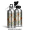 Swirls & Floral Aluminum Water Bottle - Alternate lid options