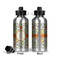 Swirls & Floral Aluminum Water Bottle - Front and Back