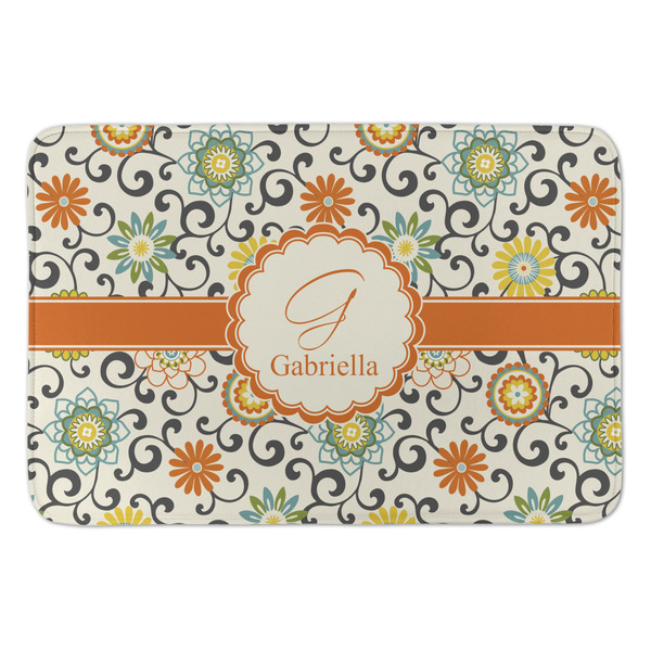 Custom Swirls & Floral Anti-Fatigue Kitchen Mat (Personalized)
