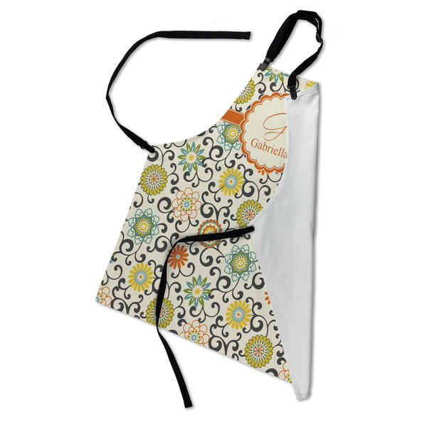 Swirls & Floral Apron - Folded