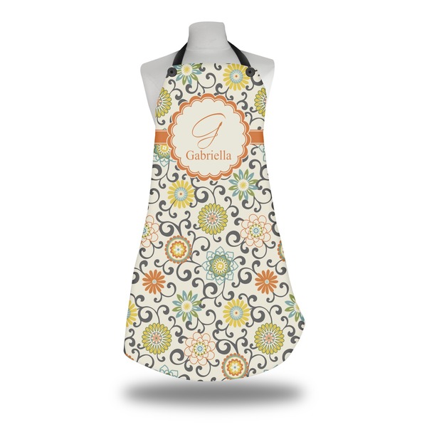 Swirls & Floral Apron on Mannequin