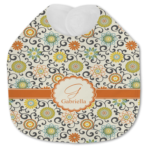 Swirls & Floral Baby Bib - AFT closed