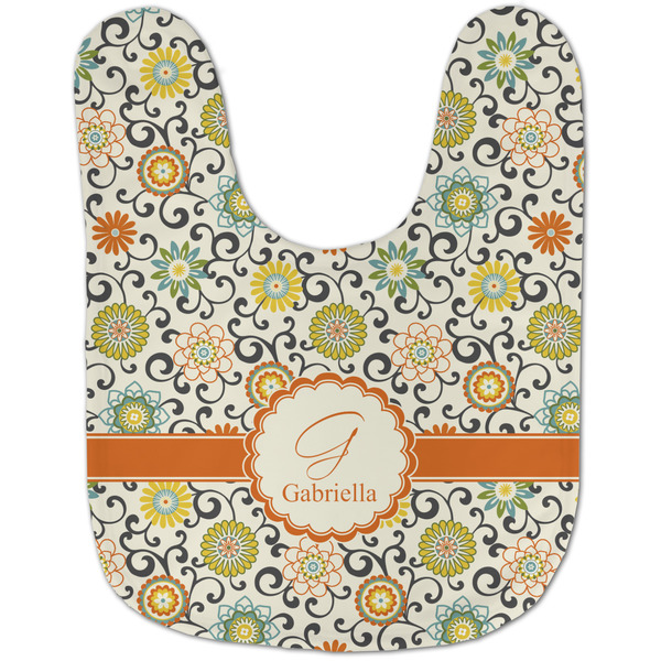 Swirls & Floral Baby Bib - AFT flat