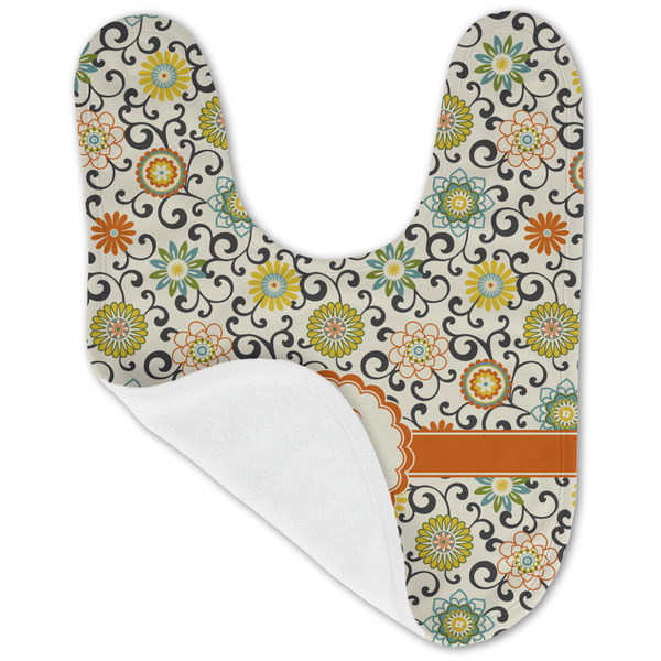 Swirls & Floral Baby Bib - AFT folded