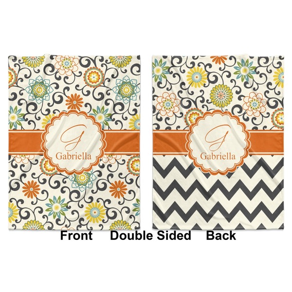 Swirls & Floral Baby Blanket (Double Sided - Printed Front and Back)
