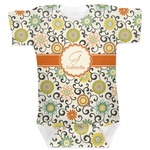 Swirls & Floral Baby Bodysuit 3-6 (Personalized)