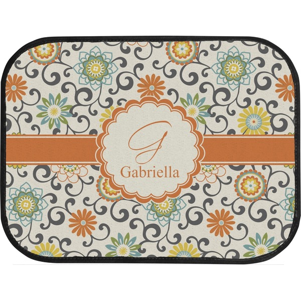Swirls & Floral Custom Car Floor Mats (Back Seat)