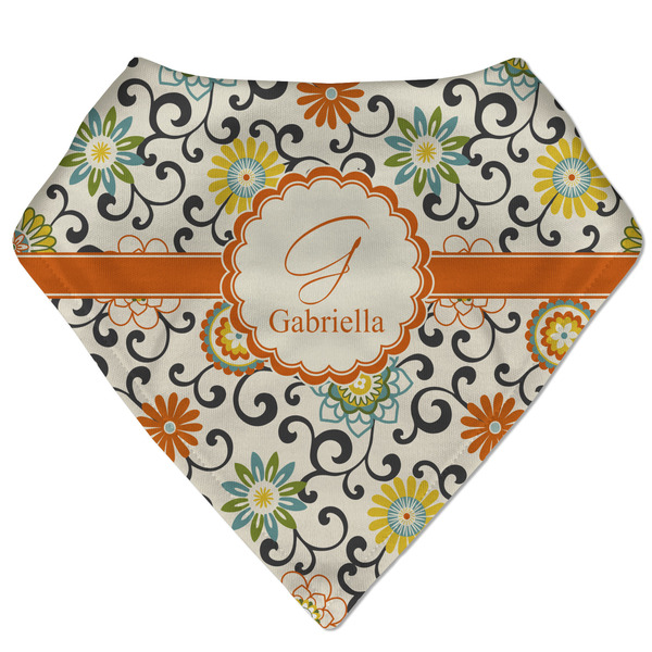 Custom Swirls & Floral Bandana Bib (Personalized)