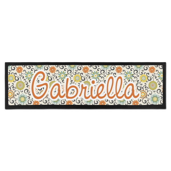 Custom Swirls & Floral Bar Mat (Personalized)