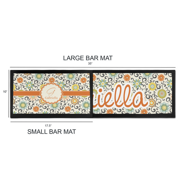 Swirls & Floral Bar Mats - Sizing Chart