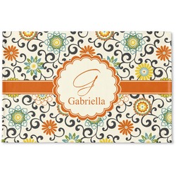 Swirls & Floral Woven Mat (Personalized)