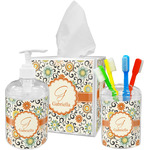 Swirls & Floral Acrylic Bathroom Accessories Set w/ Name and Initial