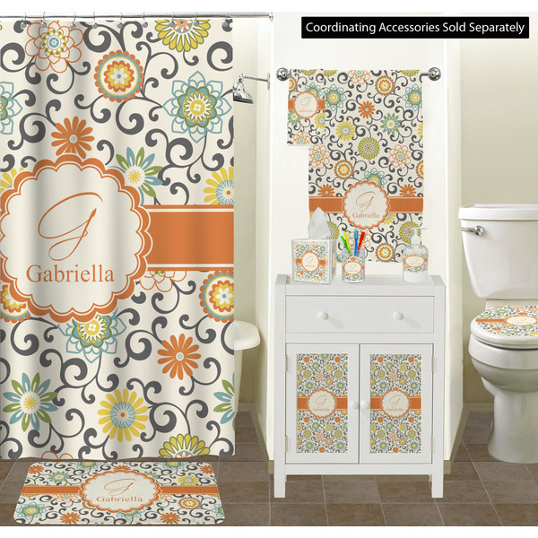 Swirls & Floral Bathroom Scene