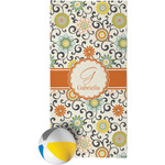 Swirls & Floral Beach Towel (Personalized)