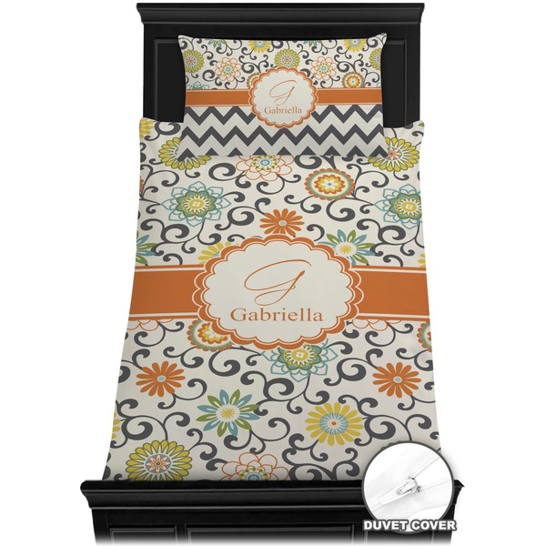 Swirls & Floral Bedding Set (Twin) - Duvet
