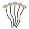 Swirls & Floral Black Plastic 7" Stir Stick - Oval - Fan