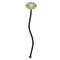 Swirls & Floral Black Plastic 7" Stir Stick - Oval - Single Stick