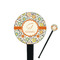 Swirls & Floral 7" Round Plastic Stir Sticks - Black - Double Sided (Personalized)