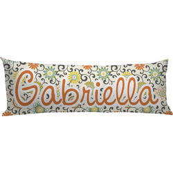 Swirls & Floral Body Pillow Case (Personalized)