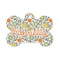 Swirls & Floral Bone Shaped Dog ID Tag - Small (Personalized)