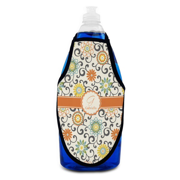 Swirls & Floral Bottle Apron - Soap - FRONT