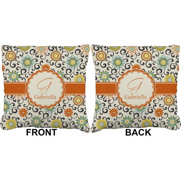 Swirls & Floral Burlap Pillow Approval