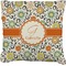 Swirls & Floral Personalized Burlap Pillow Case