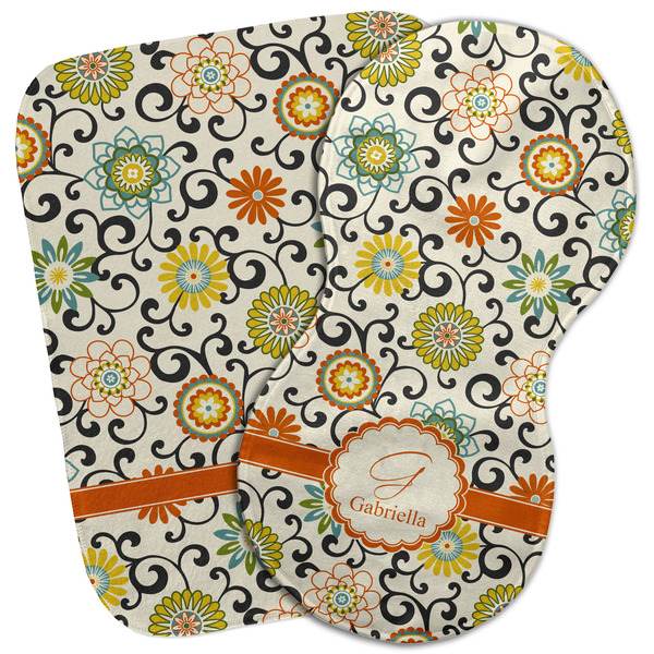 Custom Swirls & Floral Burp Cloth (Personalized)