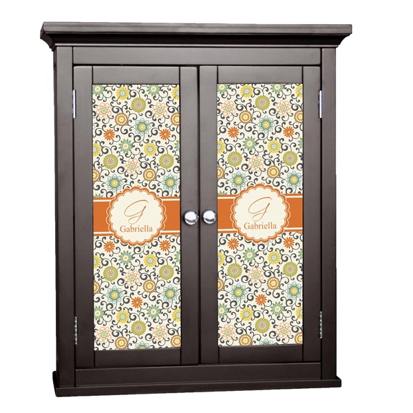 Custom Swirls & Floral Cabinet Decal - Large (Personalized)