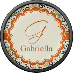Swirls & Floral Cabinet Knob (Black) (Personalized)
