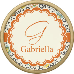 Swirls & Floral Cabinet Knob - Gold (Personalized)