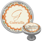 Swirls & Floral Cabinet Knob (Silver) (Personalized)
