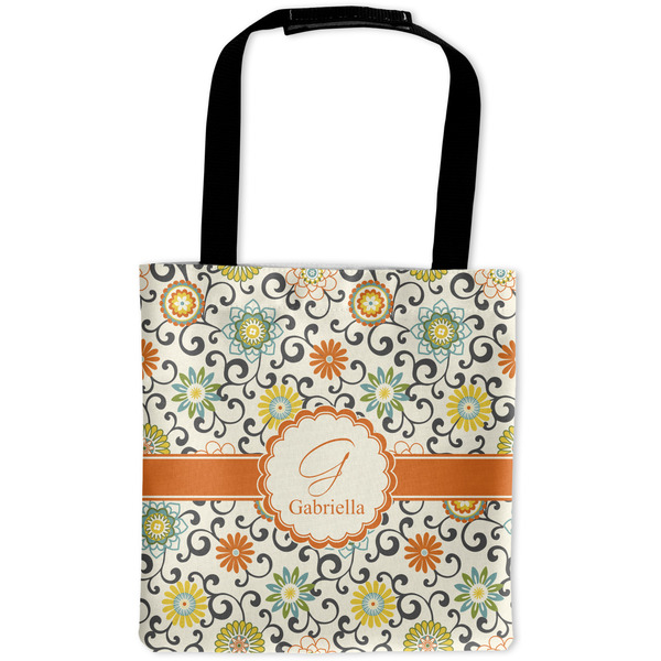 Custom Swirls & Floral Auto Back Seat Organizer Bag (Personalized)