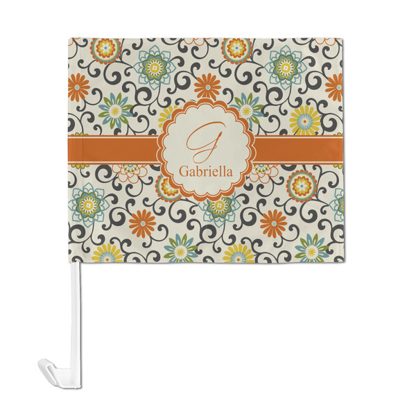 Swirls & Floral Car Flag - Large - FRONT