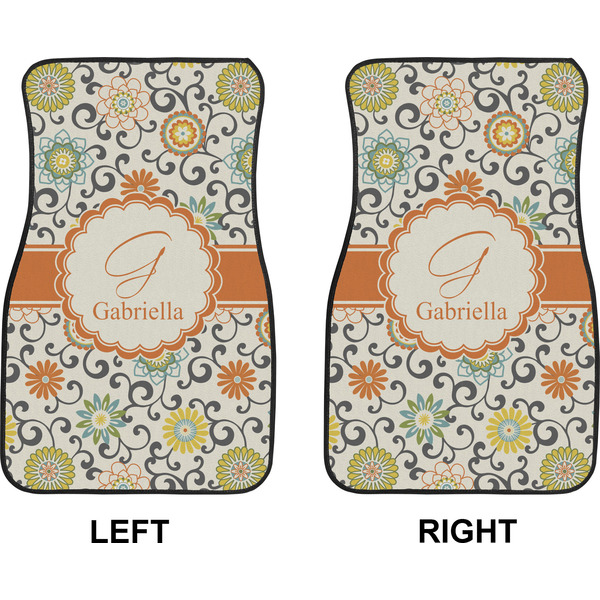 Swirls & Floral Car Mat Front - Approval