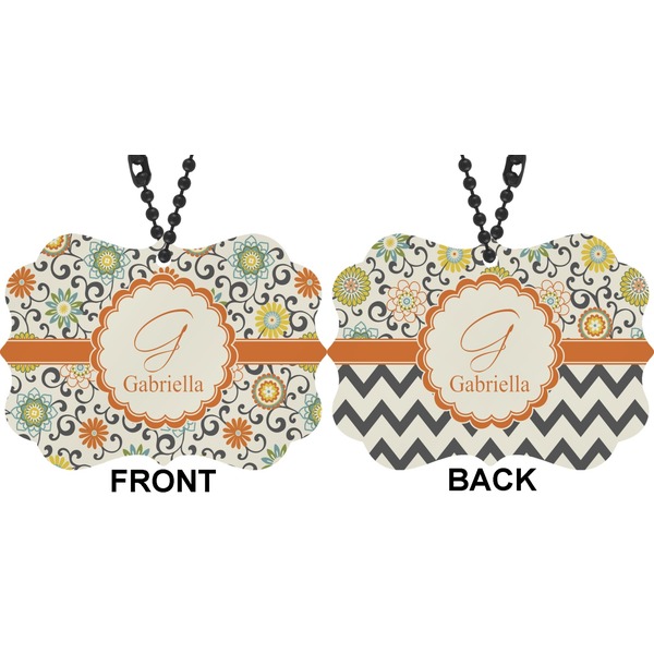 Swirls & Floral Car Ornament (Approval)