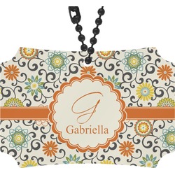 Swirls & Floral Rear View Mirror Ornament (Personalized)