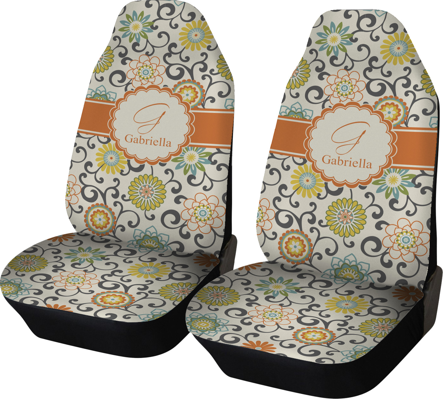 Schnauzer Floral Universal Fit Car Seat Covers main image 0